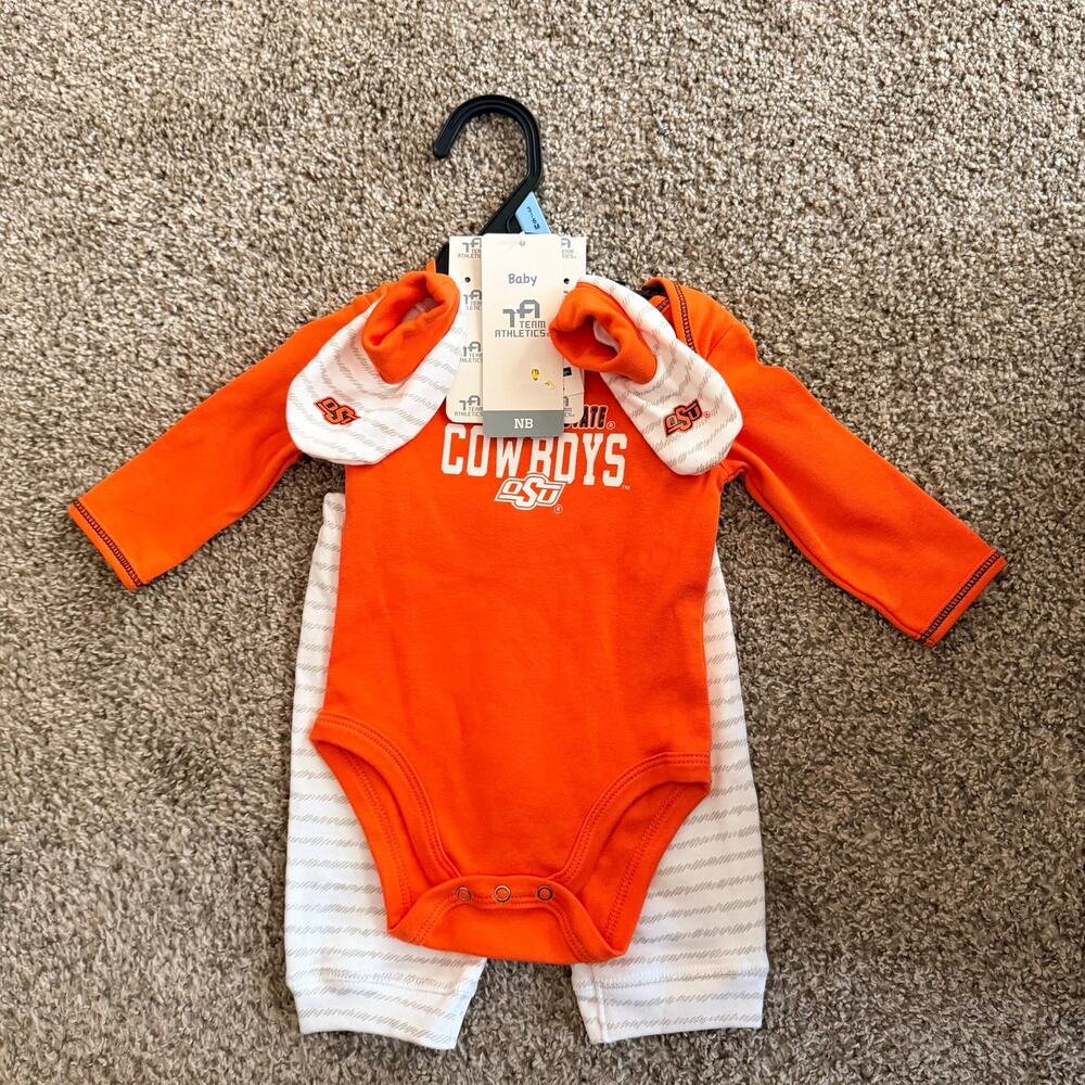 OSU Oklahoma State Baby Set Football College Orange Size 0-3 Months